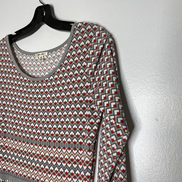 Sophie Max Gray Pink Diamond Pattern Knit Dress Size XS Women's - Picture 2 of 9